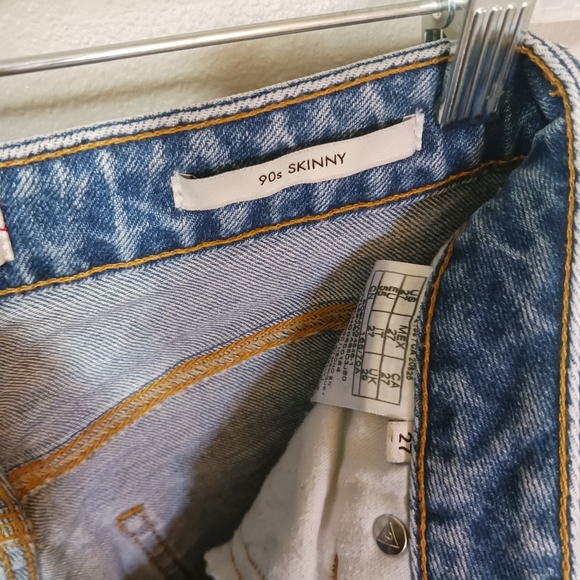 *VINTAGE* Guess Denim Jeans 90s Skinny High Rise Button Fly Womens Size 27 - Picture 6 of 8